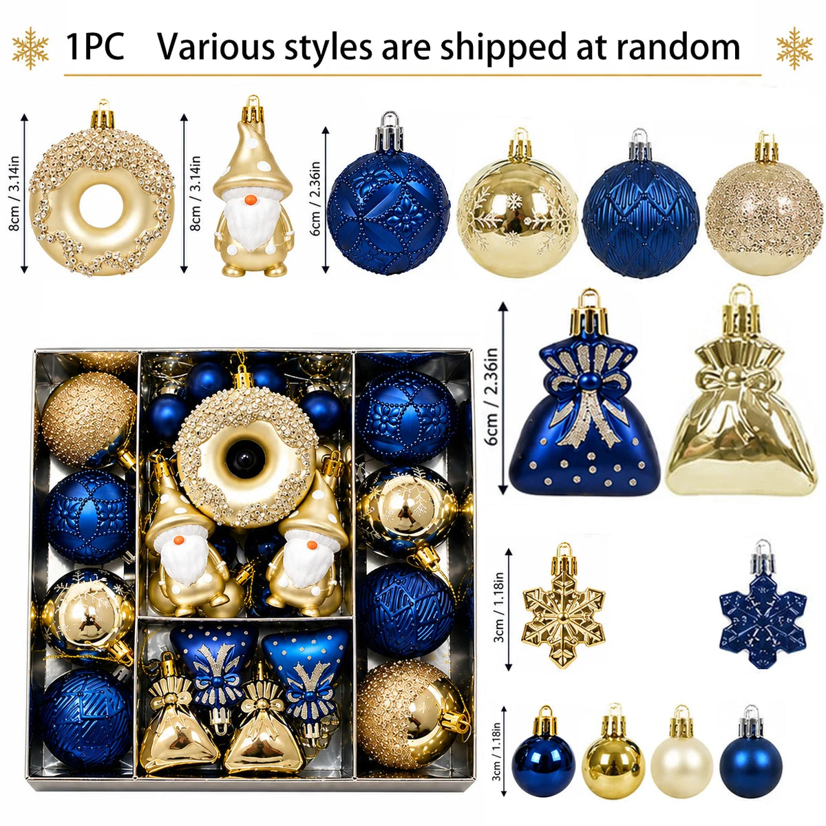 Encanto Real de Natal: Kit 60 Pingentes Decorativos em Caixa Organizadora