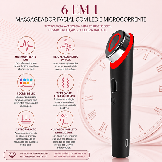 LuxLift™ Dispositivo Facial 6 em 1 [Lifting Natural Sem Agulhas]