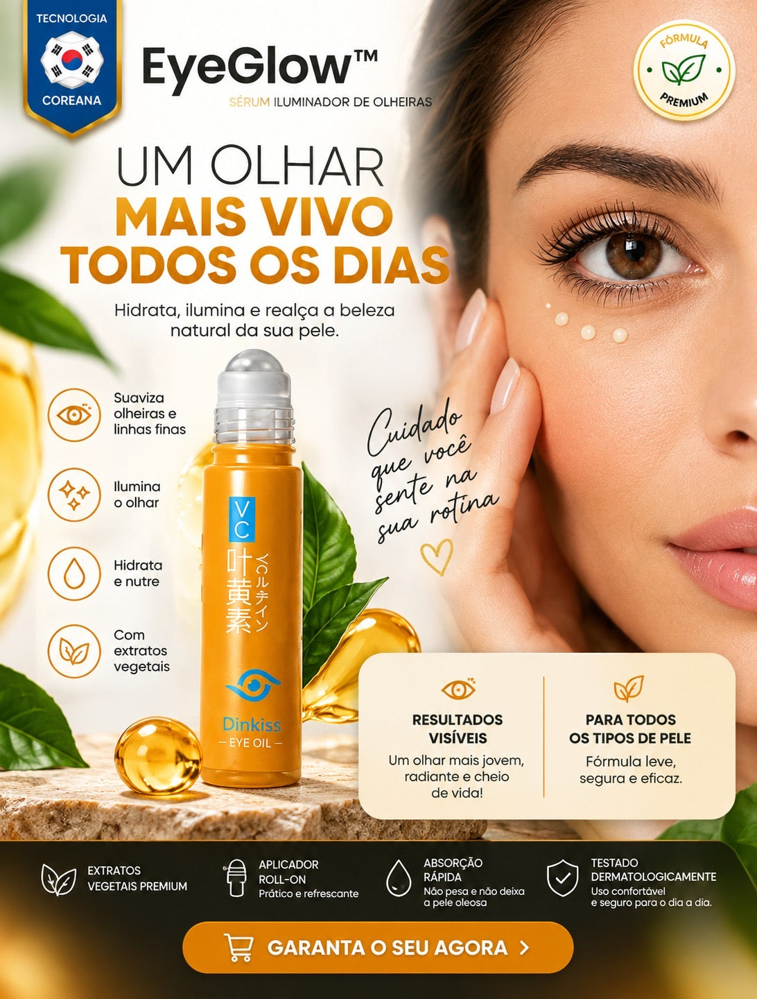 ✨ EyeGlow™ O Autêntico Sérum Coreano [Iluminador de Olheiras]