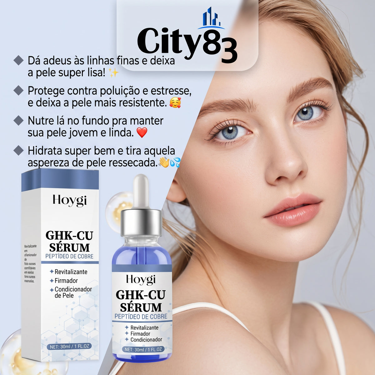 ✨ Hoygi GHK-Cu™ Elixir Pró-Colágeno [O Segredo da Alta Cosmética para uma Pele de Porcelana]