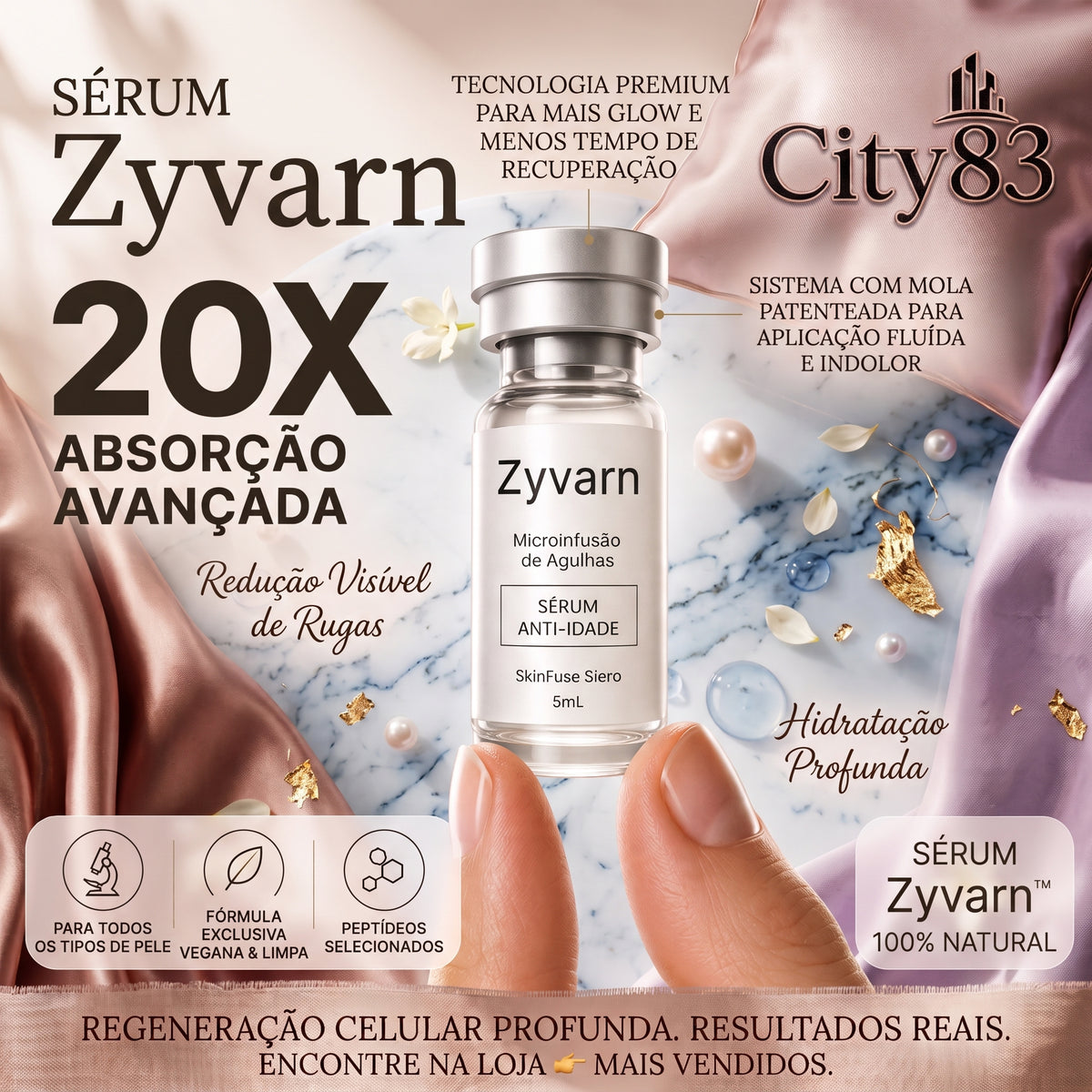 ✨ Zyvarn™ Sérum Microinfusão Anti-envelhecimento [Botox em Casa. Sem Agulha. Sem Médico.]
