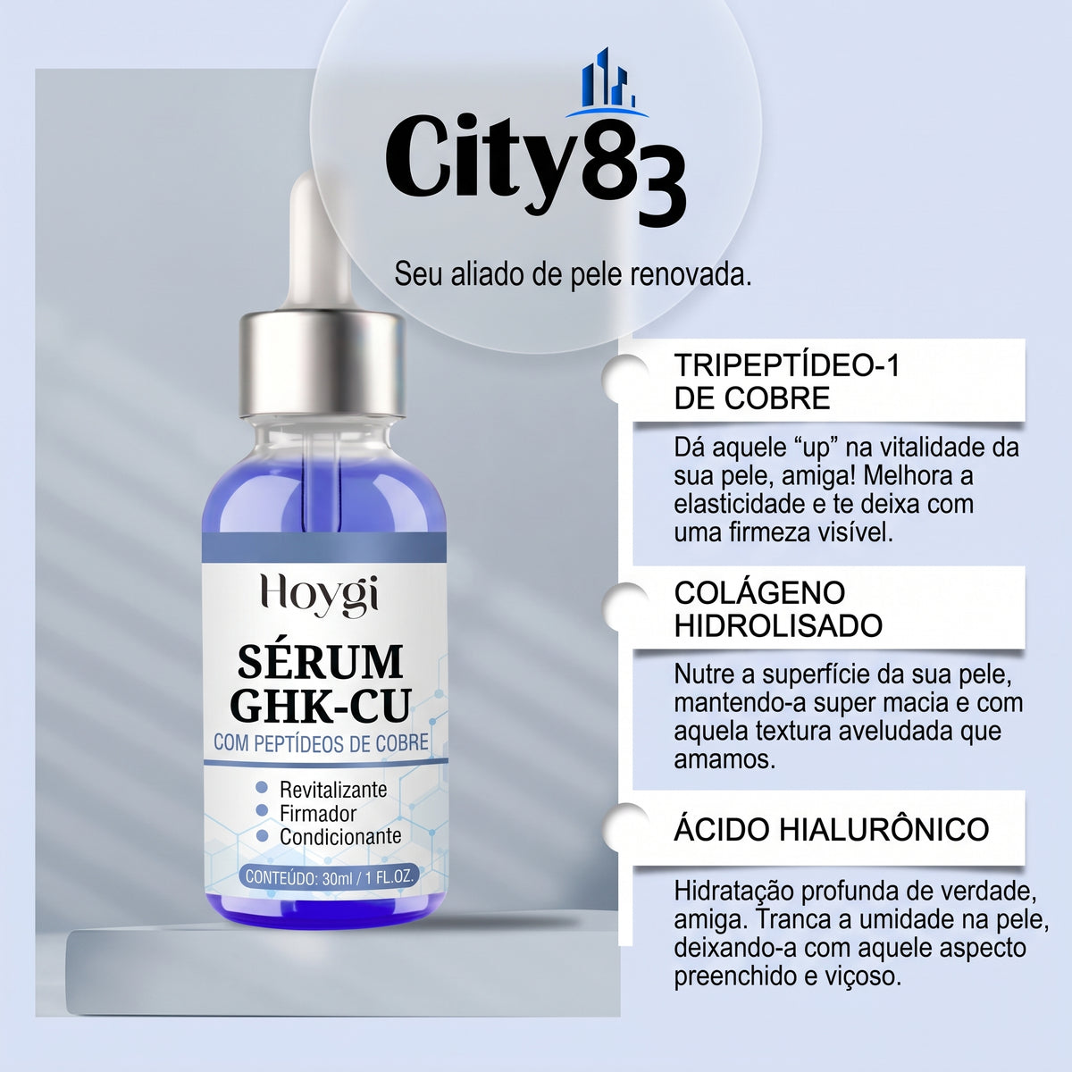 ✨ Hoygi GHK-Cu™ Elixir Pró-Colágeno [O Segredo da Alta Cosmética para uma Pele de Porcelana]