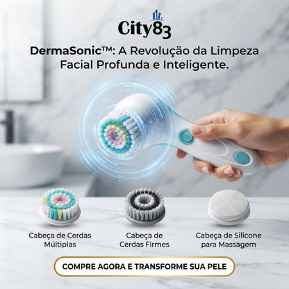 ✨ DermaSonic™ Escova Facial Multifuncional 5 em 1 [Limpeza Profunda Sem Agressão]