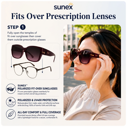 PolarView™ Óculos Fit-Over [Visão Nítida Mesmo com Óculos de Grau]