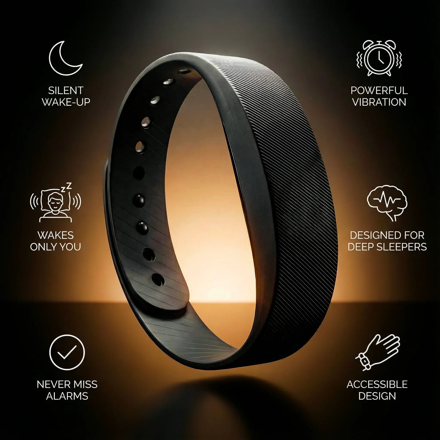 VibraWake™ Pulseira Smart Diária [Acorde em Silêncio. Cuide da Sua Rotina.]