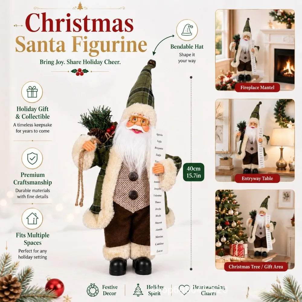 Presença Mágica: Estatueta Papai Noel Premium (40cm)