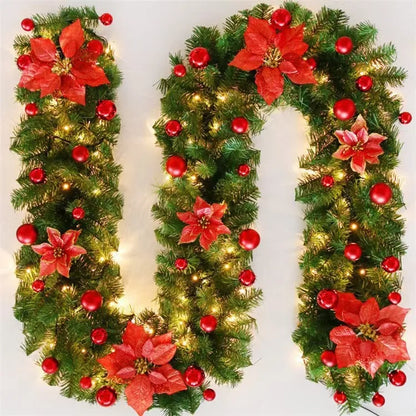 Festão de Natal Decorado com LED 1,5m