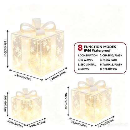 Caixas de Presente Mágicas com LED (Kit com 3 Unidades)