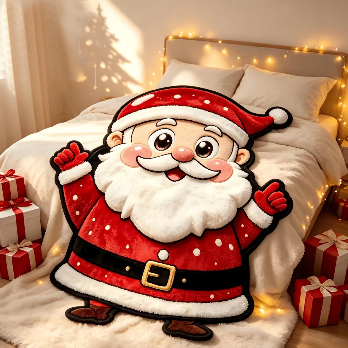 Abraço de Natal: Manta Soft Ultra Macia com Estampa Papai Noel