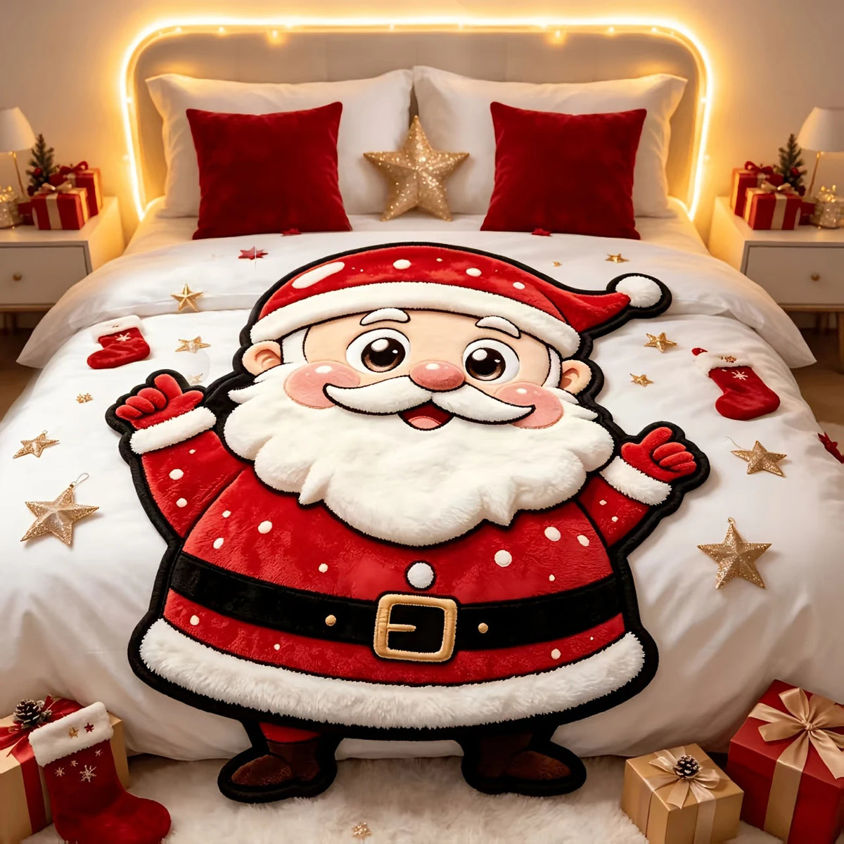 Abraço de Natal: Manta Soft Ultra Macia com Estampa Papai Noel