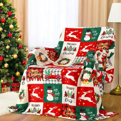 Abraço de Natal: Manta Peluciada Térmica com Estampas Festivas