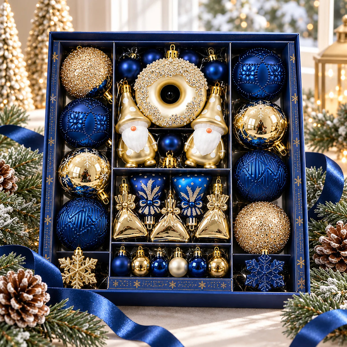 Encanto Real de Natal: Kit 60 Pingentes Decorativos em Caixa Organizadora
