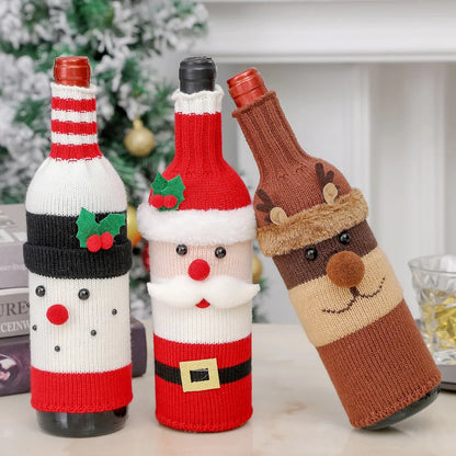 Charme na Garrafa: Vestido Decorativo Natalino em Tricô para Vinhos