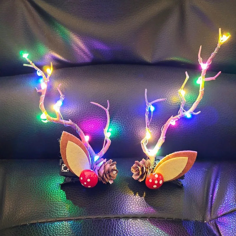 Tiara de Rena Natalina com LED Iluminada