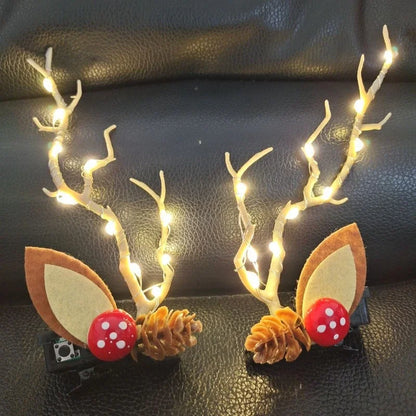 Tiara de Rena Natalina com LED Iluminada