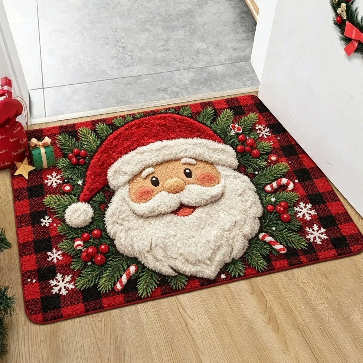 Boas Festas: Tapete Aconchegante Antiderrapante Papai Noel