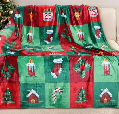 Abraço de Natal: Manta Peluciada Térmica com Estampas Festivas