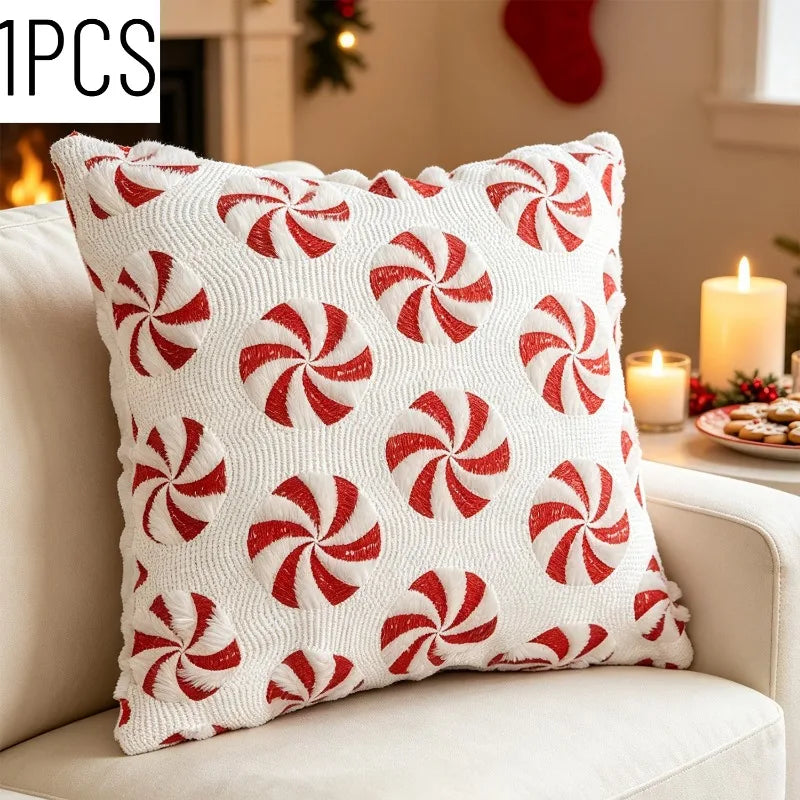 Capa Decorativa Luxo Natal - Edição Bengala Doce em Relevo