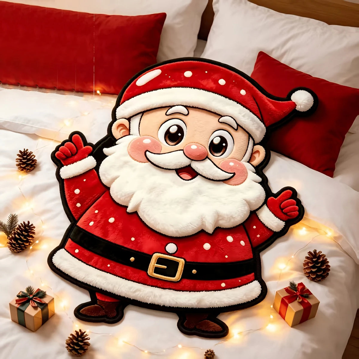 Abraço de Natal: Manta Soft Ultra Macia com Estampa Papai Noel