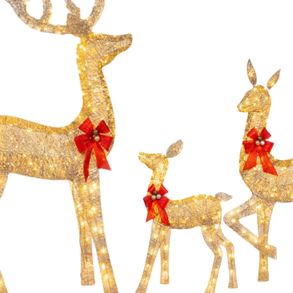 Luzes de Natal: Kit Família de Renas Luminosas para Mesa, Rack e Varanda