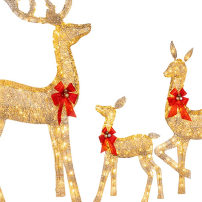 Luzes de Natal: Kit Família de Renas Luminosas para Mesa, Rack e Varanda