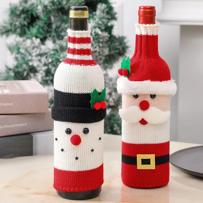 Charme na Garrafa: Vestido Decorativo Natalino em Tricô para Vinhos