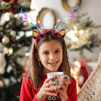 Tiara de Rena Natalina com LED Iluminada