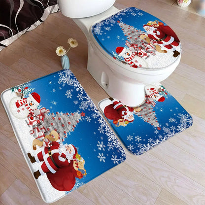 Conjunto Decorativo de Banheiro Natal - Kit 3 Peças