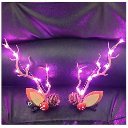 Tiara de Rena Natalina com LED Iluminada