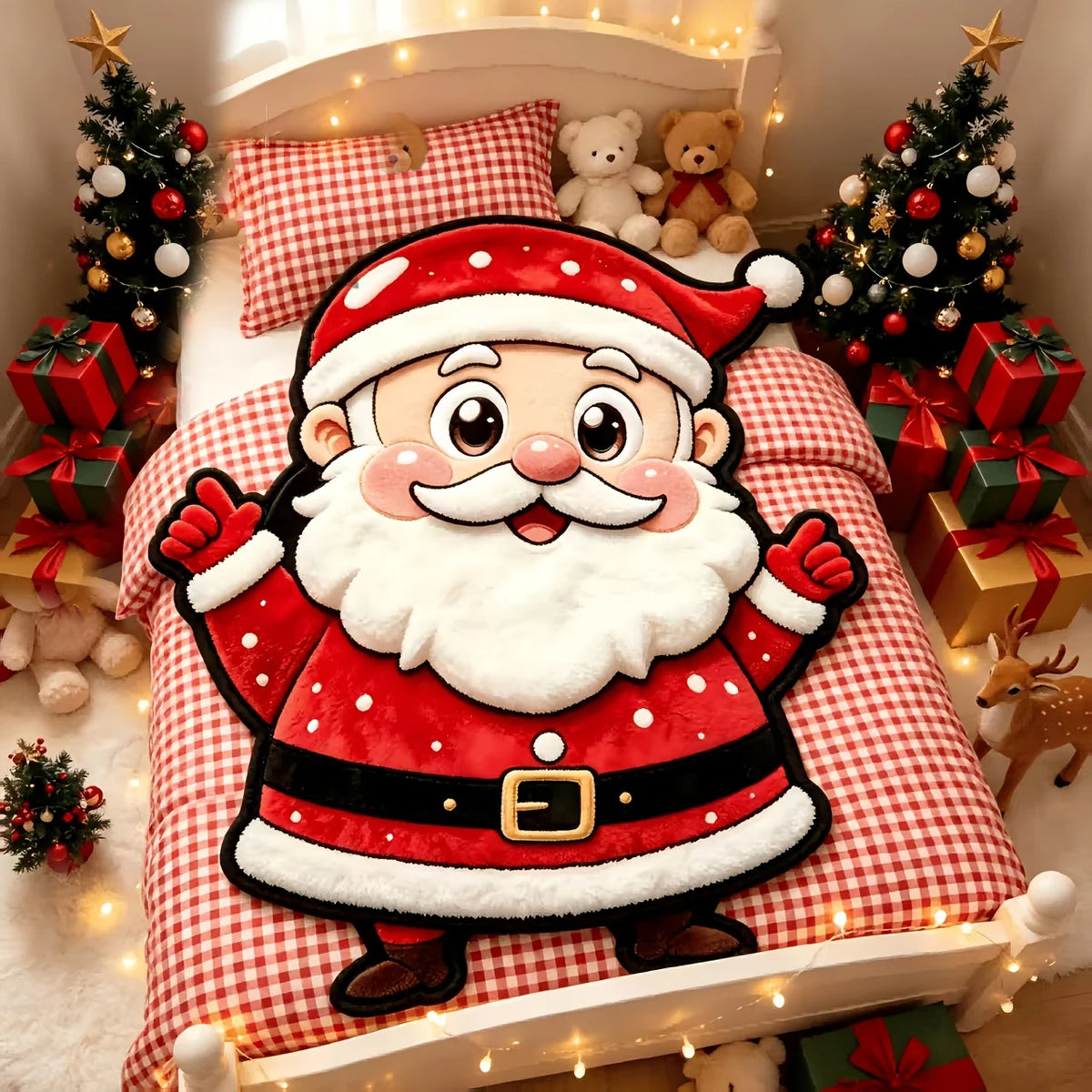 Abraço de Natal: Manta Soft Ultra Macia com Estampa Papai Noel