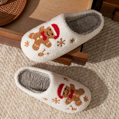 Pantufas de Natal Biscoito de Gengibre em Veludo