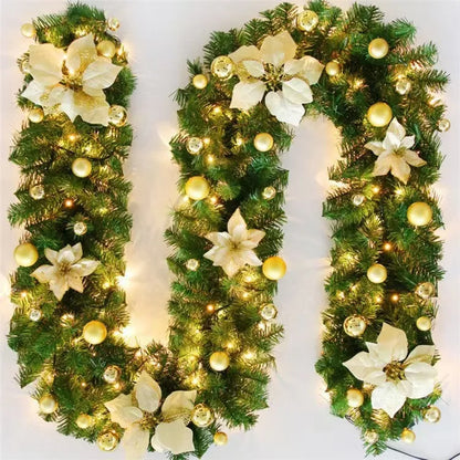 Festão de Natal Decorado com LED 1,5m