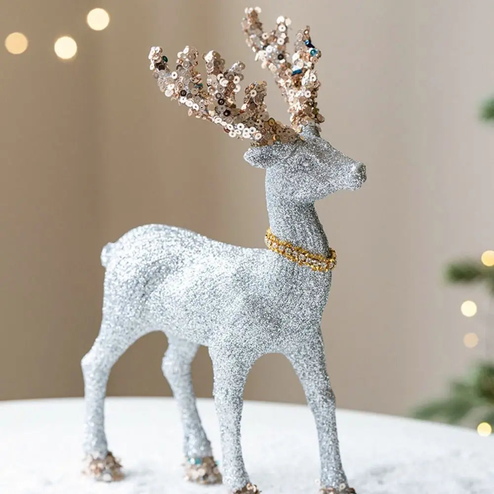 Magia na Mesa: Rena Decorativa Natalina com Laço e Lantejoulas
