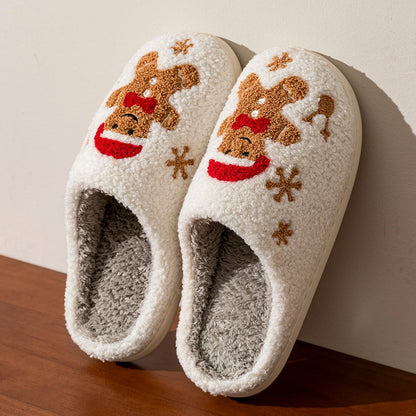 Pantufas de Natal Biscoito de Gengibre em Veludo