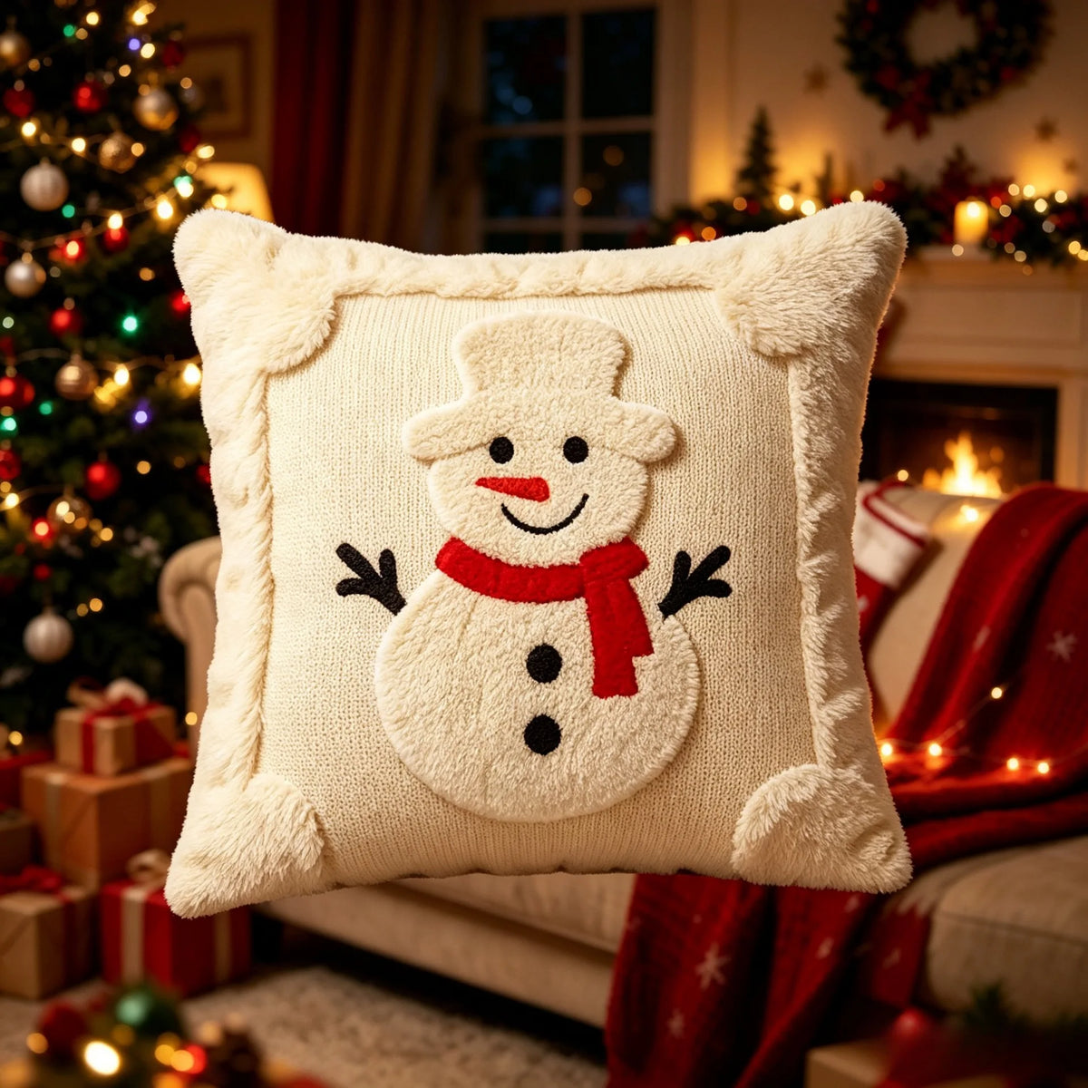 Capa Decorativa Premium - Coleção Natal Bordado 3D