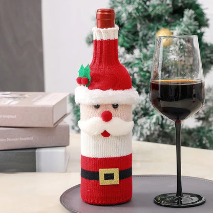 Charme na Garrafa: Vestido Decorativo Natalino em Tricô para Vinhos