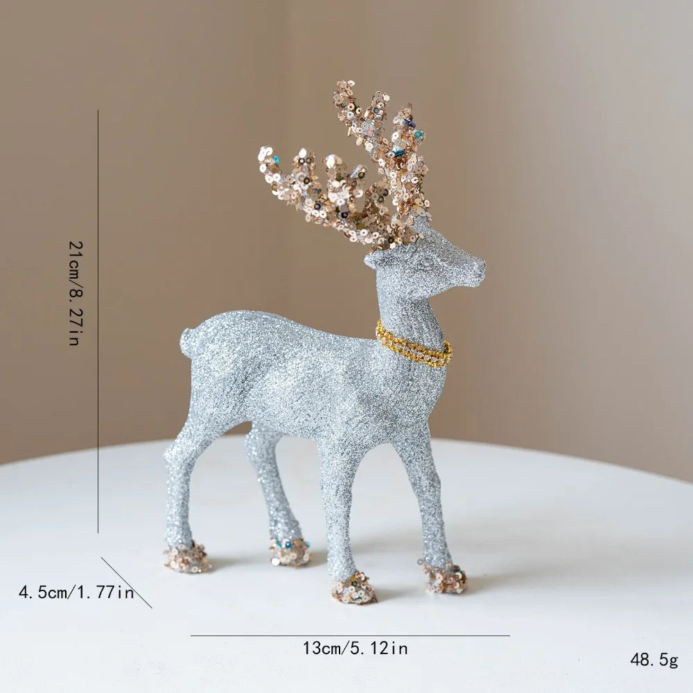 Magia na Mesa: Rena Decorativa Natalina com Laço e Lantejoulas