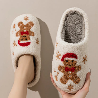 Pantufas de Natal Biscoito de Gengibre em Veludo