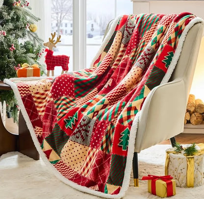 Abraço de Natal: Manta Peluciada Térmica com Estampas Festivas