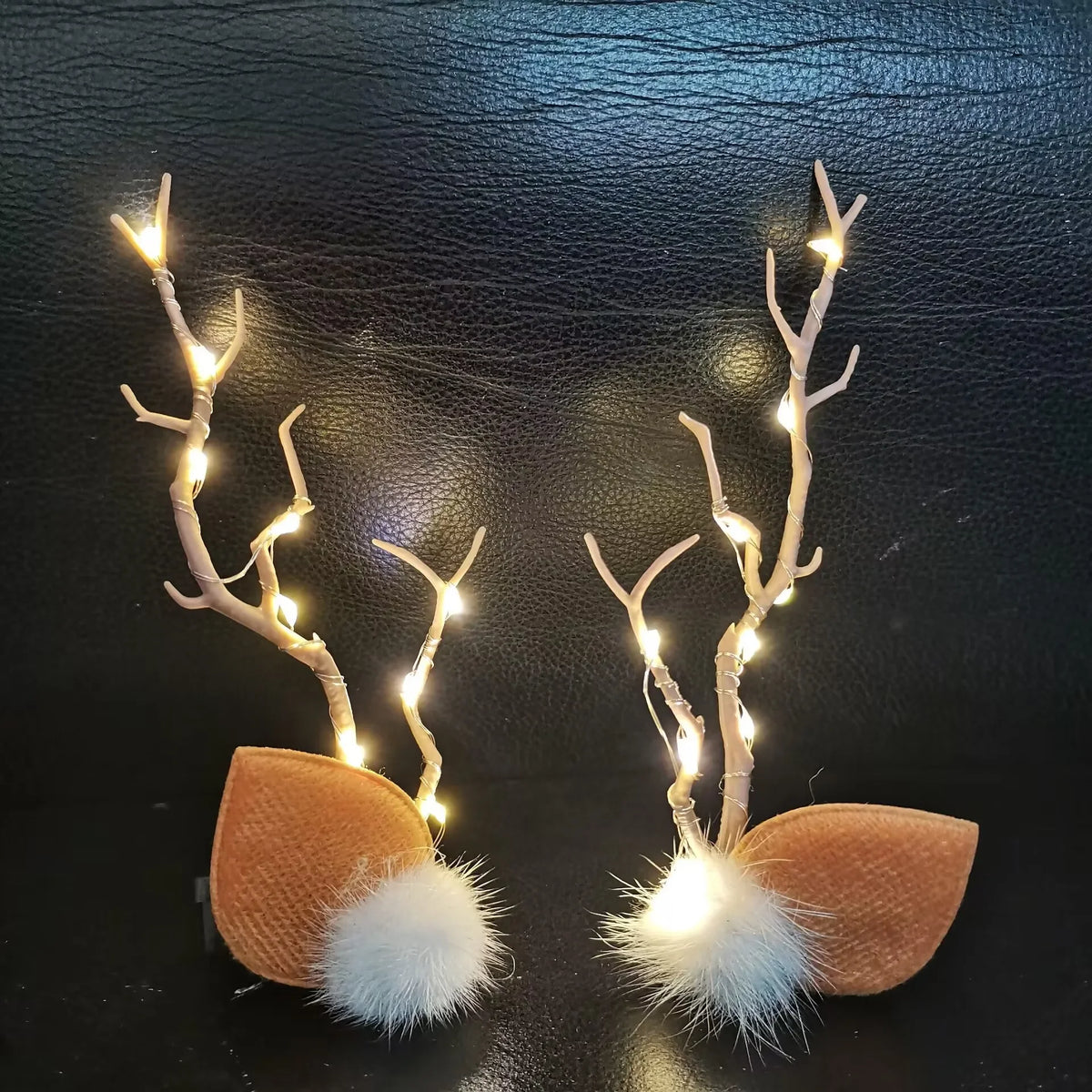 Tiara de Rena Natalina com LED Iluminada