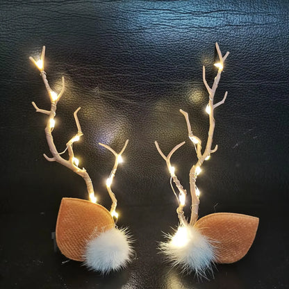 Tiara de Rena Natalina com LED Iluminada