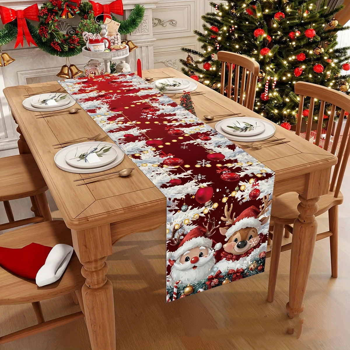 Celebração em Família: Trilho de Mesa Temático para Ceia de Natal