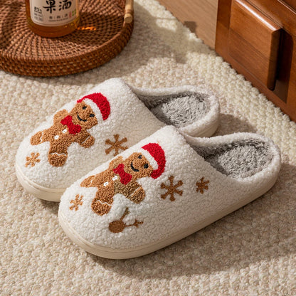 Pantufas de Natal Biscoito de Gengibre em Veludo