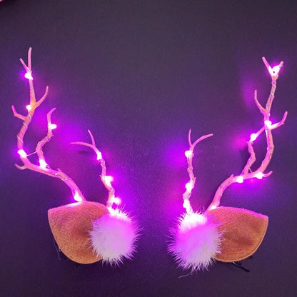Tiara de Rena Natalina com LED Iluminada