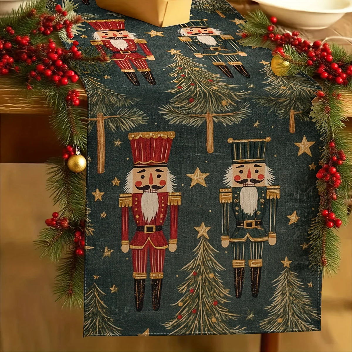 Elegância na Ceia: Trilho de Mesa Clássico Nobre para Ceia de Natal