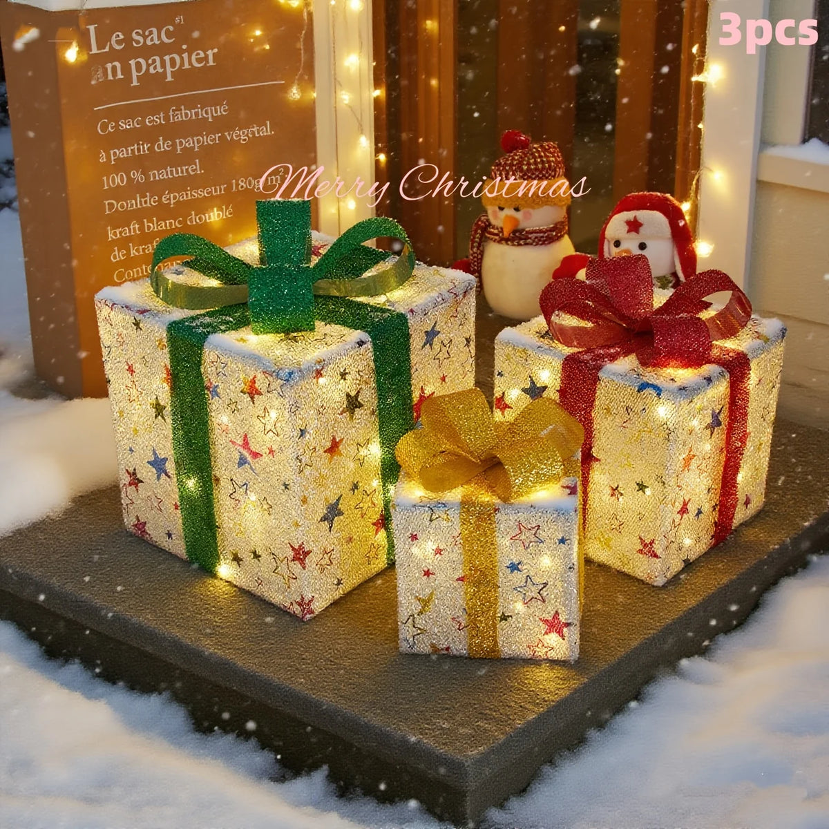 Caixas de Presente Mágicas com LED (Kit com 3 Unidades)