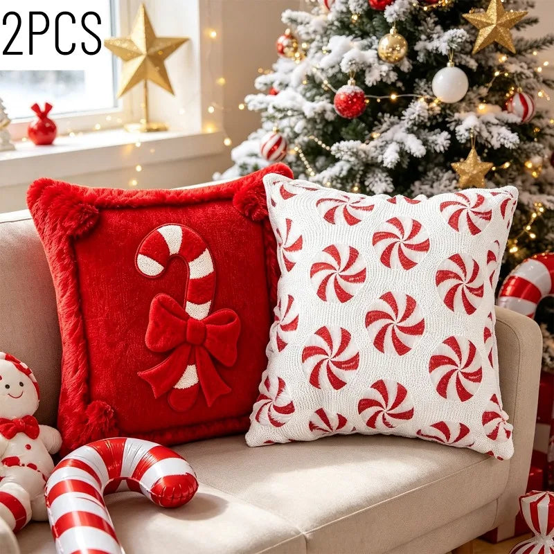 Capa Decorativa Luxo Natal - Edição Bengala Doce em Relevo