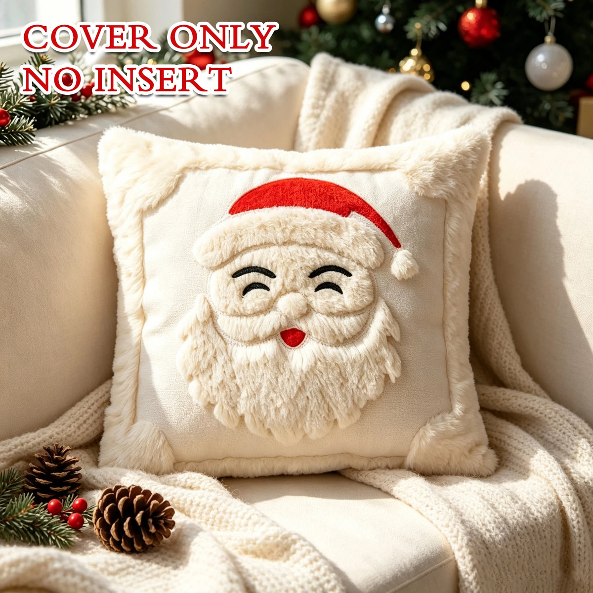 Capa Decorativa Premium - Coleção Natal Bordado 3D