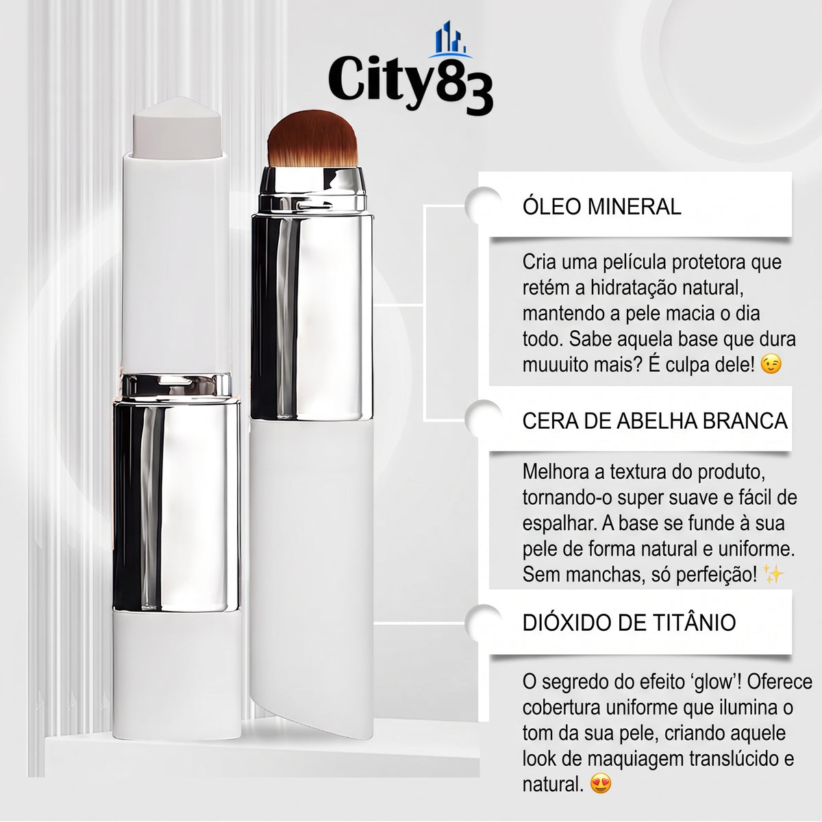 ✨ SeoulGlow™ Base Stick Coreana [Pele de Vidro em Um Passe]