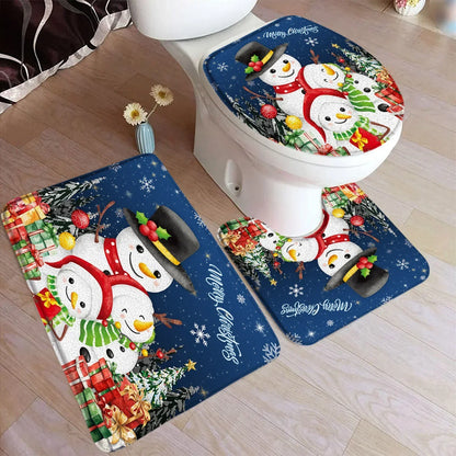 Conjunto Decorativo de Banheiro Natal - Kit 3 Peças